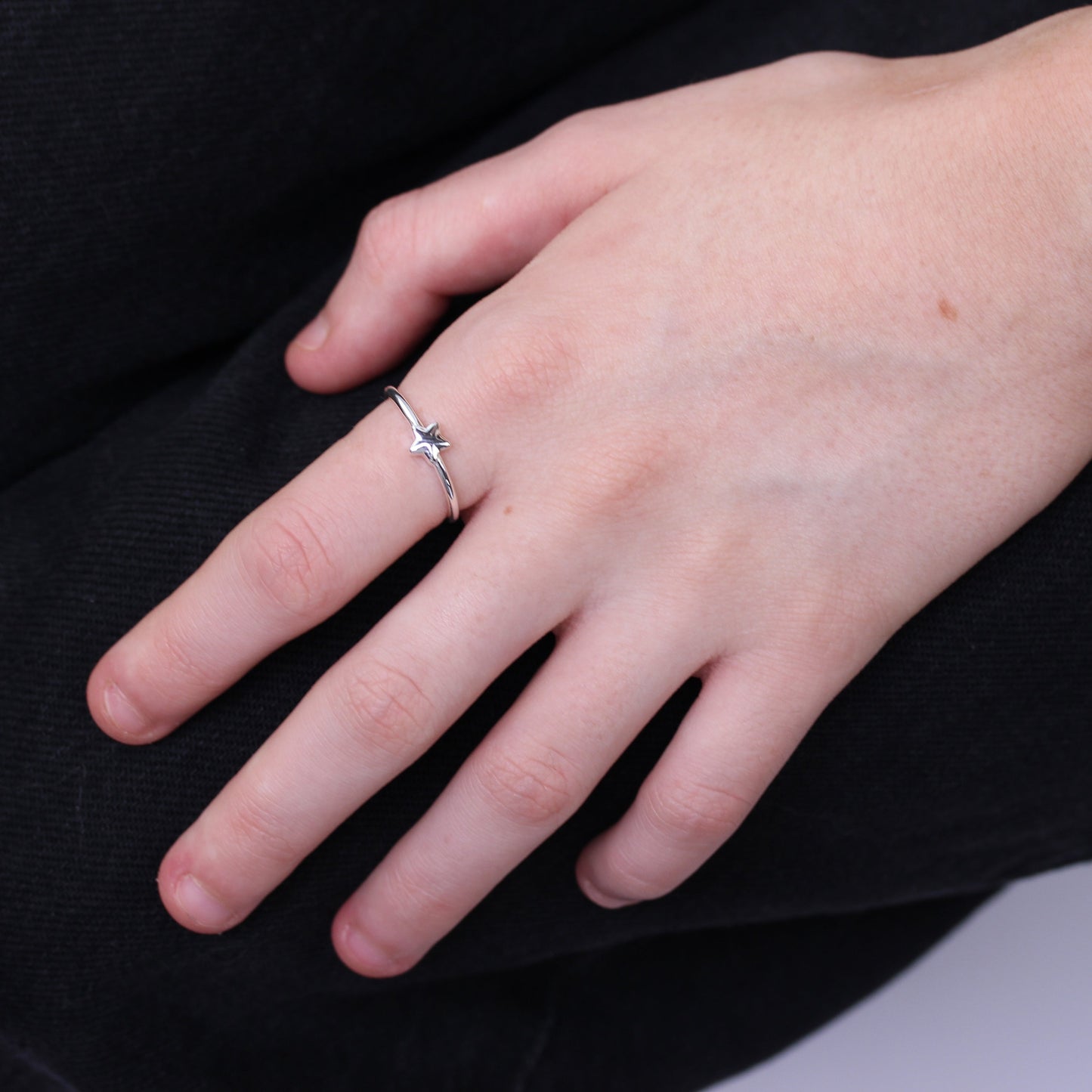 Sterlingsilber Stern Gleitring mit Kugelenden