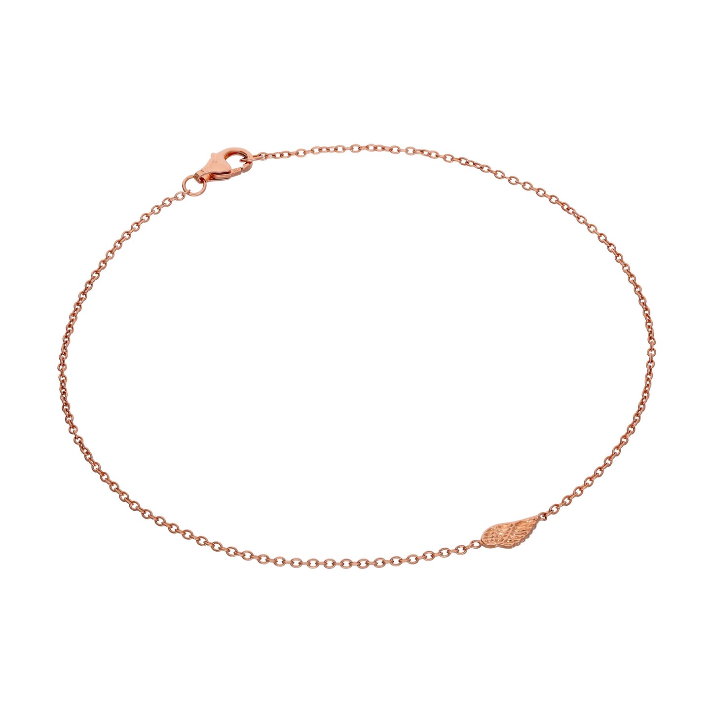 Rosévergoldet Sterlingsilber Flügel Belcher Fußkette