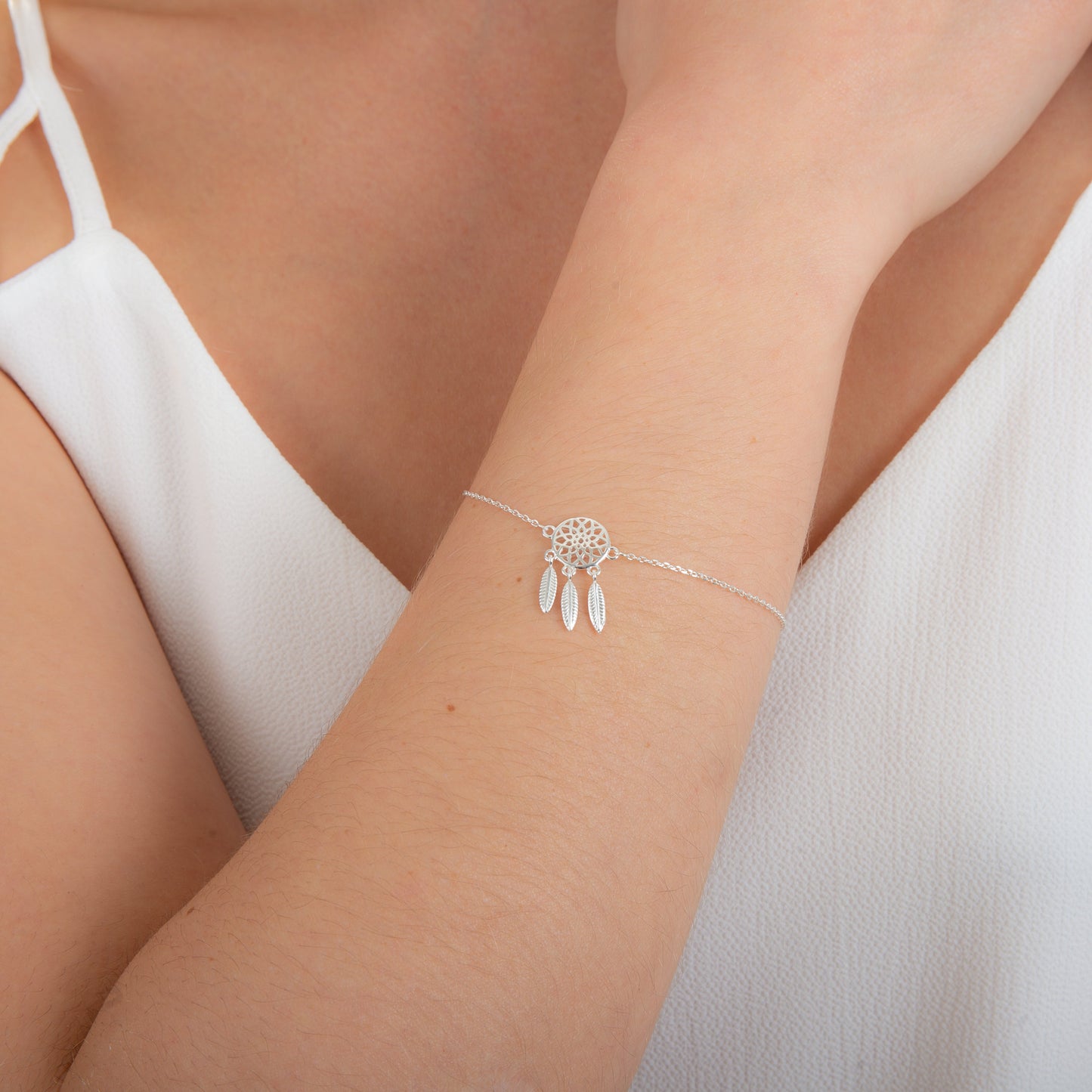 Sterlingsilber Traumfänger Armband Einstellbar