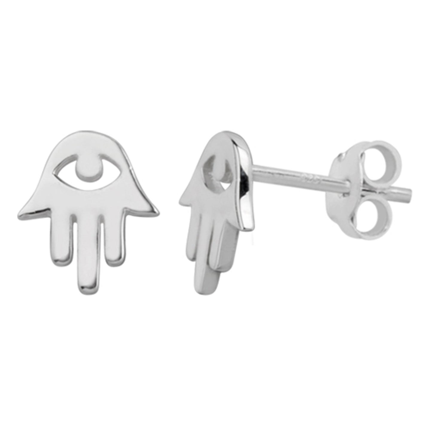 Sterlingsilber Hamsa Hand Ohrstecker
