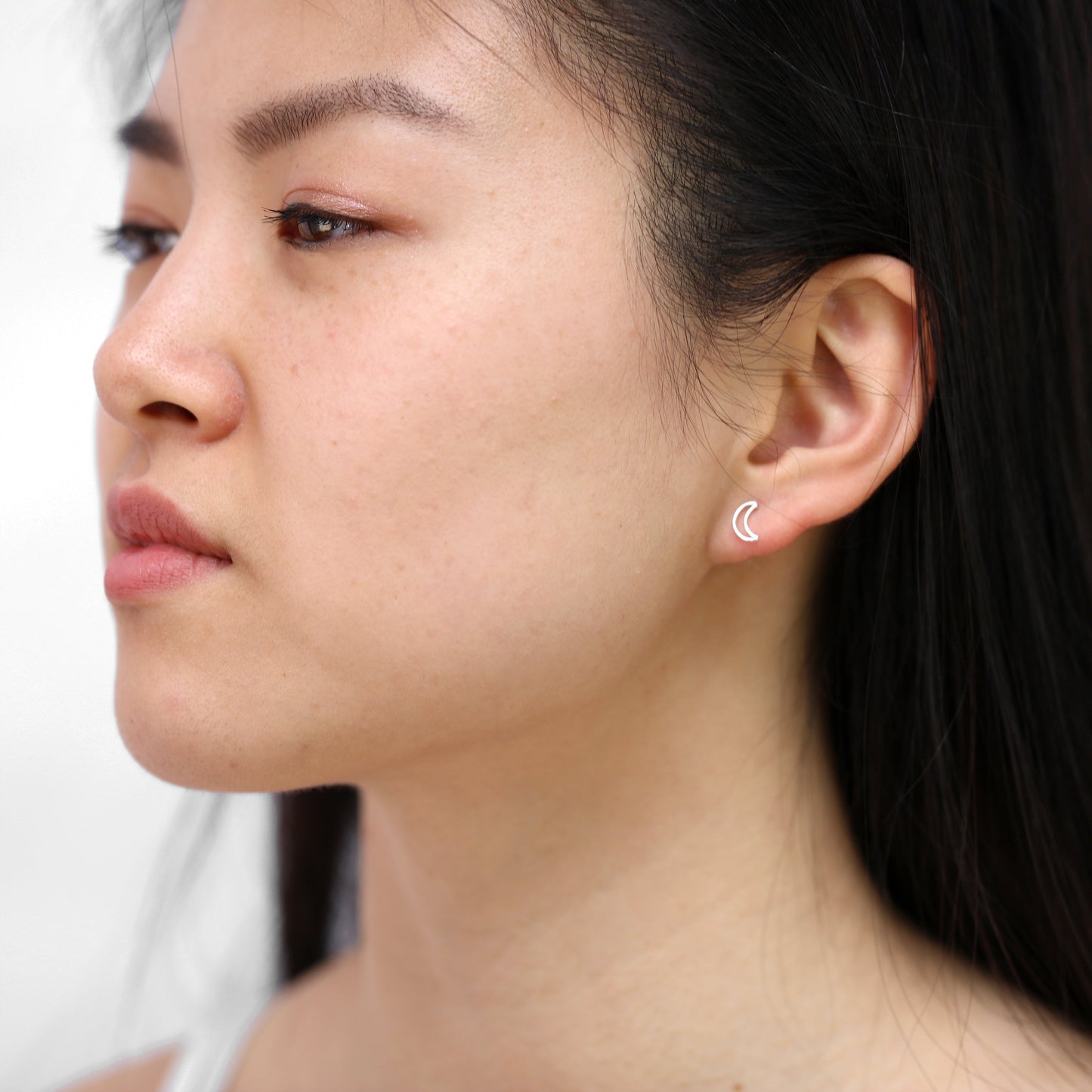 Sterlingsilber Halbmond Kontur Ohrstecker