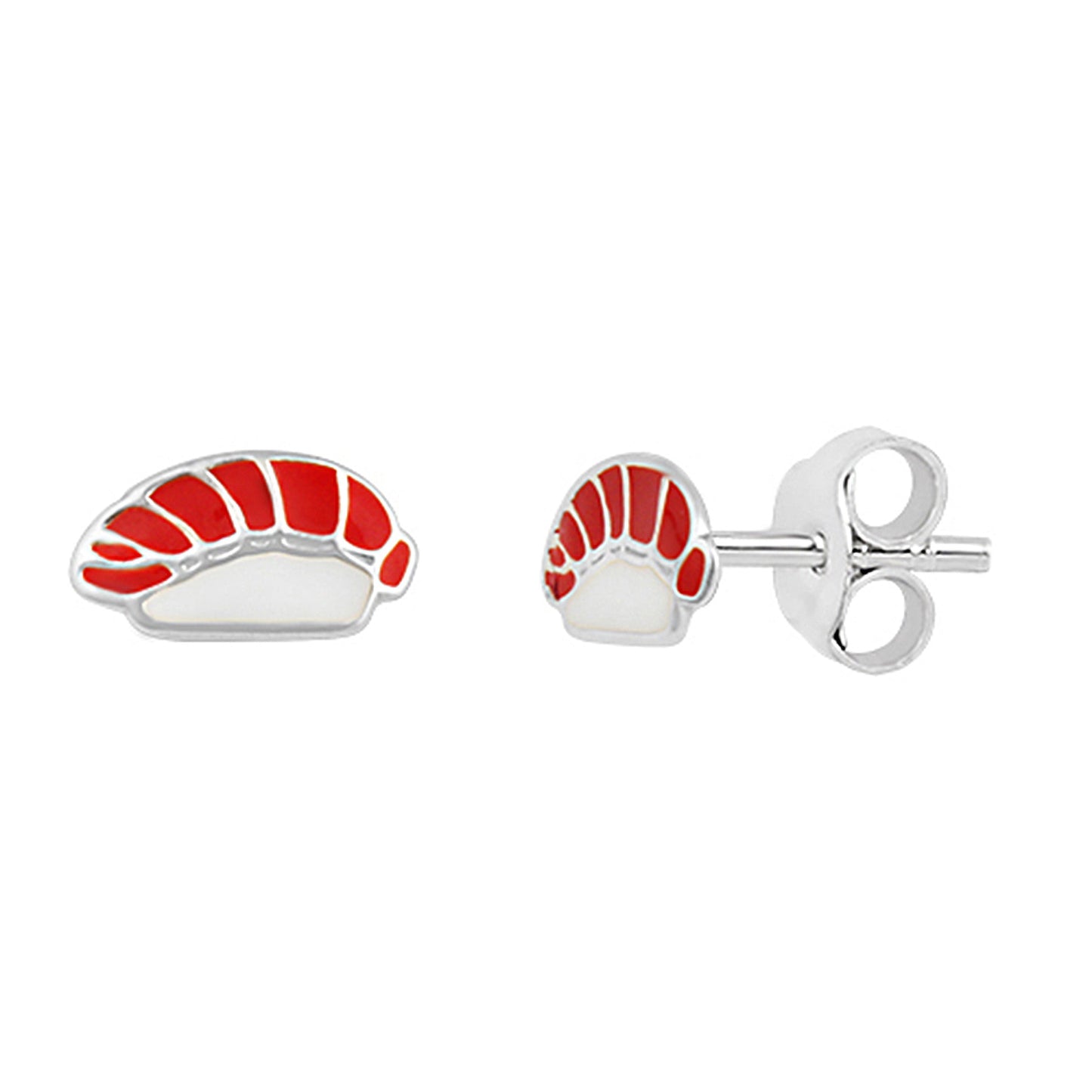 Sterlingsilber Emaille Thunfisch Sushi Ohrstecker