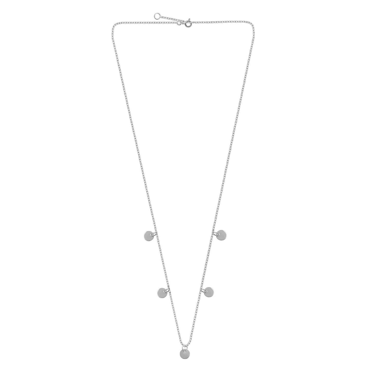 Sterlingsilber Rund Mehrfach Kreis Scheibe Anhänger Halskette