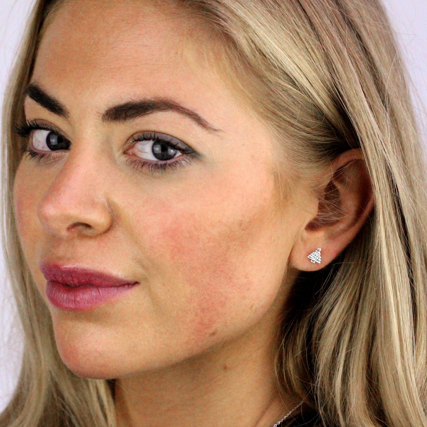 Sterlingsilber Weihnachtsbaum Motiv Ohrstecker