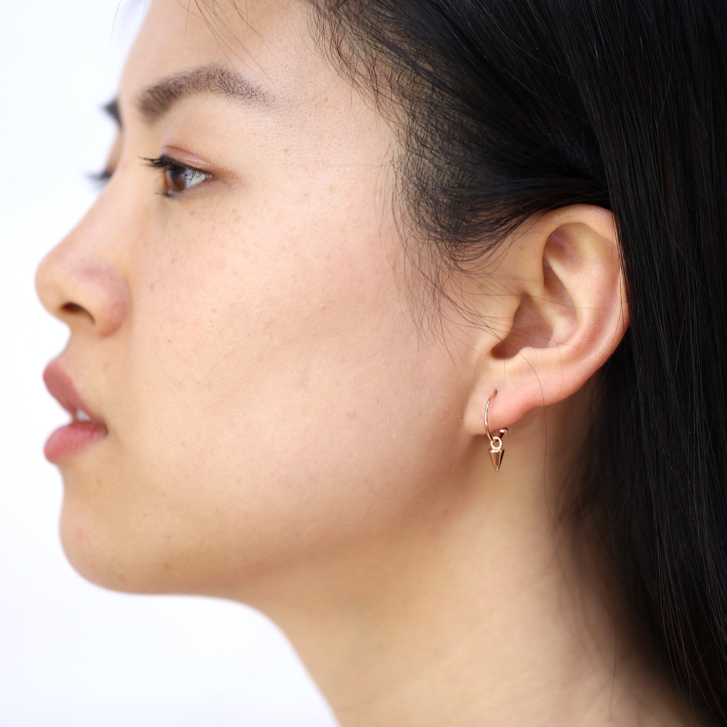 Rosévergoldet Sterlingsilber Zacke Creolen Ohrstecker