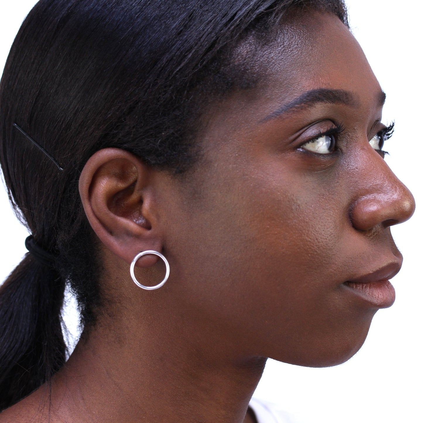 Sterlingsilber 20mm Groß Kreis Creolen Ohrstecker