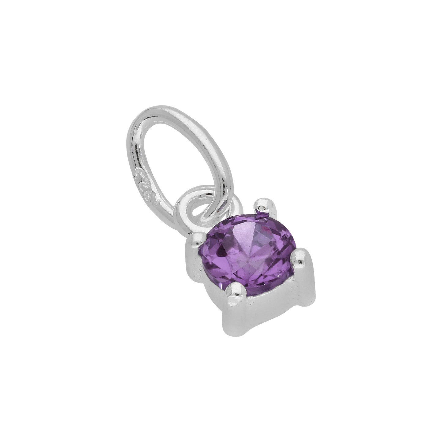 Sterlingsilber Amethyst CZ Kristall Februar Geburtsstein Anhänger