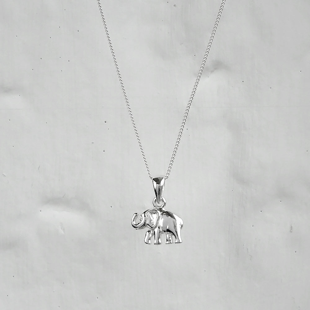 Sterling Silber Elefant Halskette – 14–32 Zoll