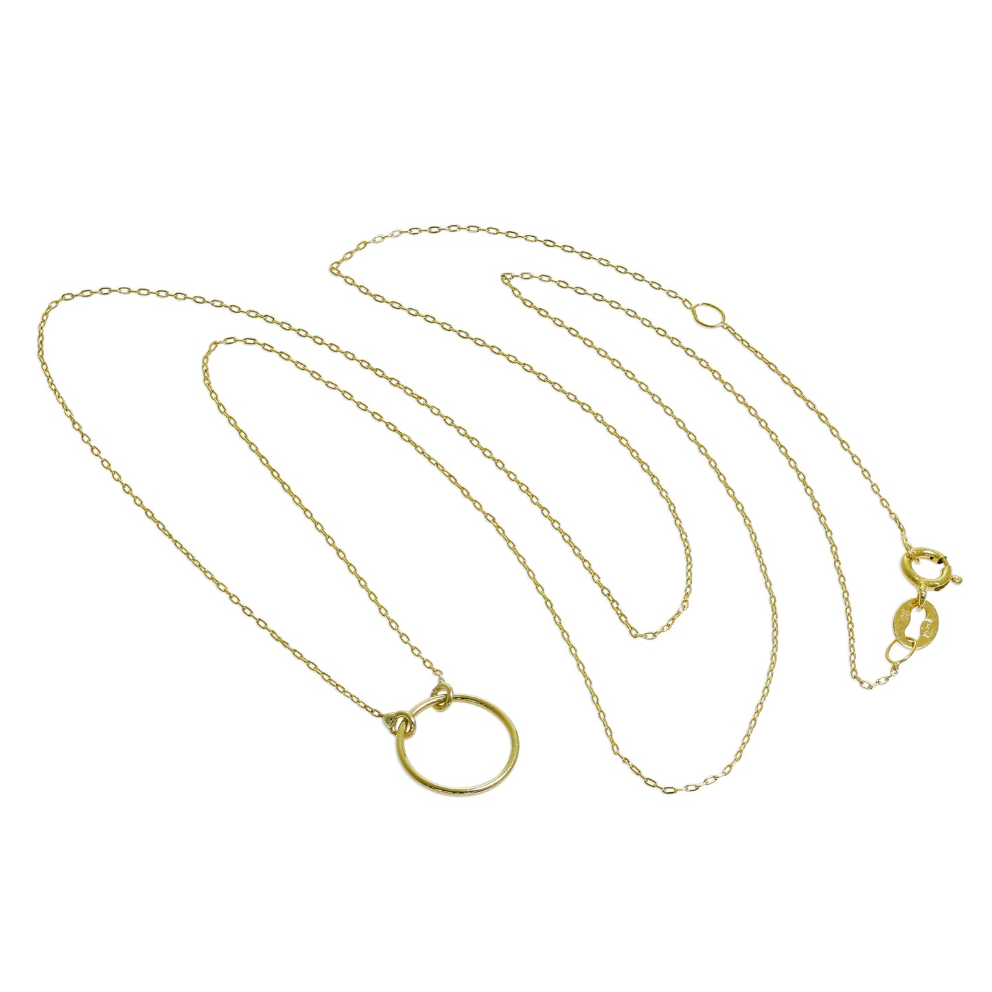 9 Karat Gold Fein Karma Kreis Halskette 45,5cm