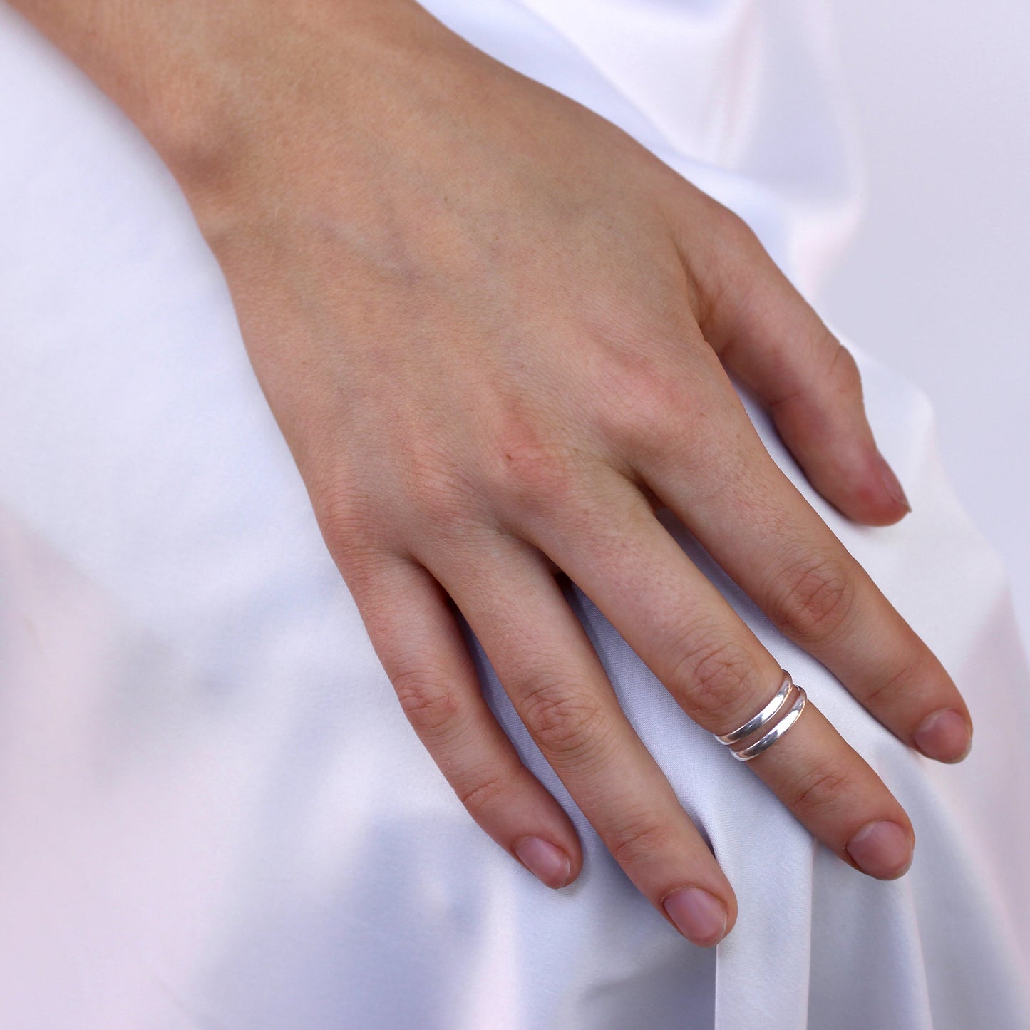 Sterlingsilber Zweifach Band Offen Zehenring