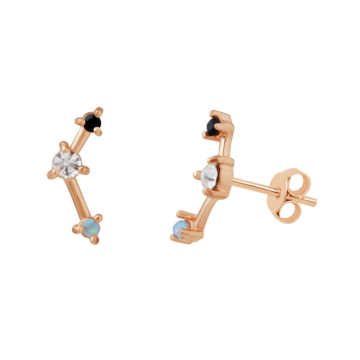 Ohrstecker aus roségoldbeschichtetem Sterlingsilber mit CZ-Konstellation