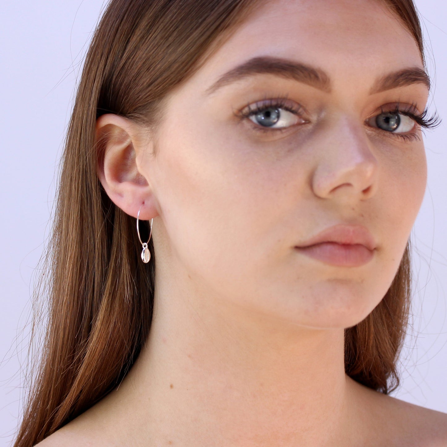 Sterlingsilber 16mm Kaurimuschel Anhänger Creolen Ohrringe