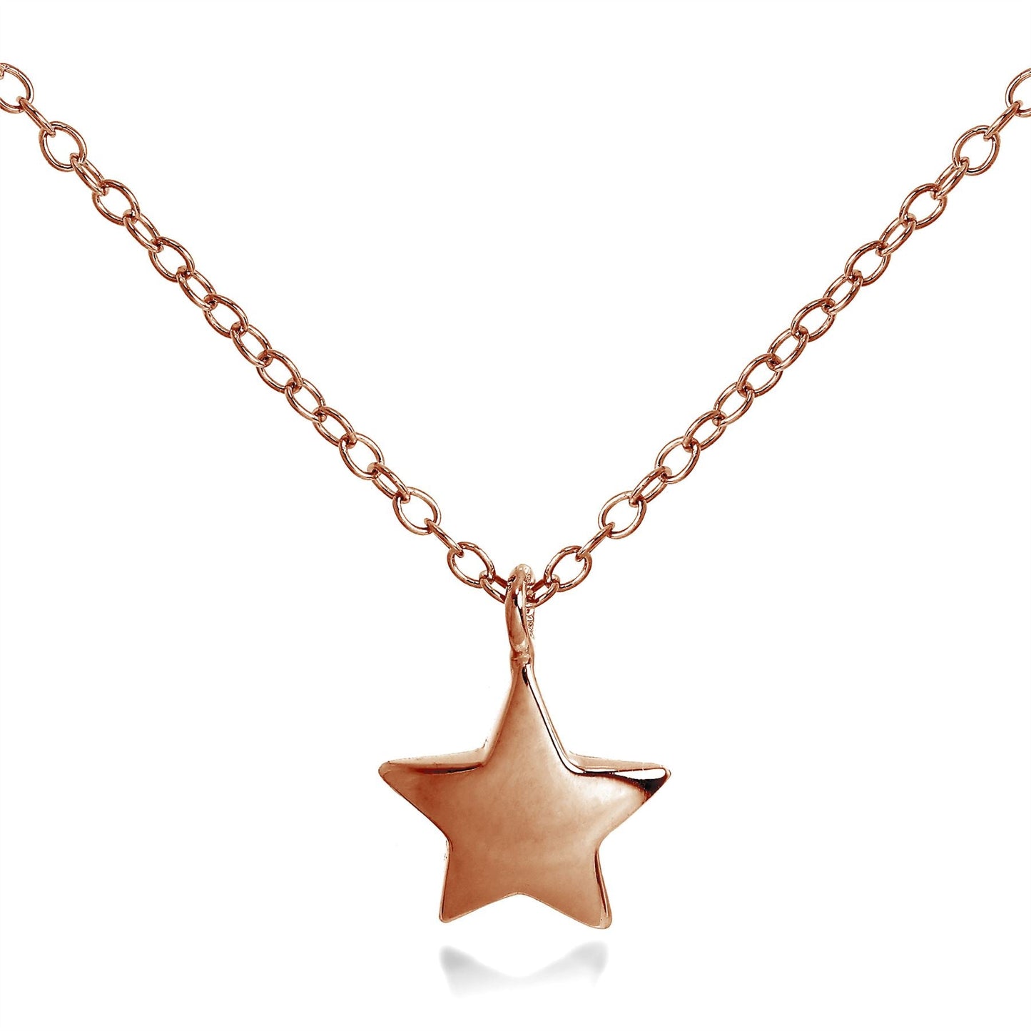 Roségoldbeschichtete Sterlingsilber-Sternkette, 18 Zoll