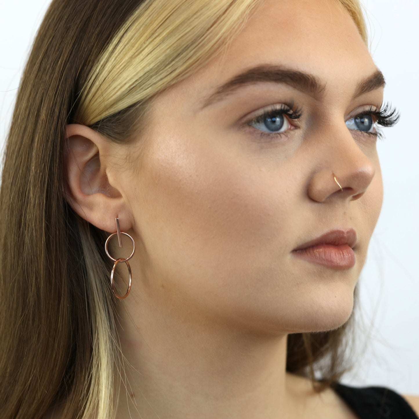 Rosévergoldet Sterlingsilber Unendlichkeitsschleife Hänge Ohrstecker