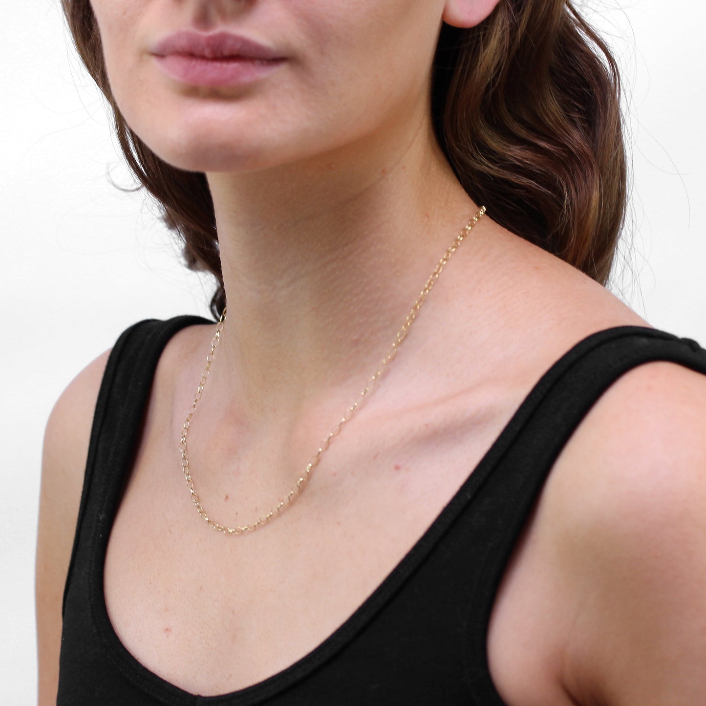 Halskette aus 9 Karat Gold mit ovaler Belcher-Kette, 2,65 mm, 45–56 cm