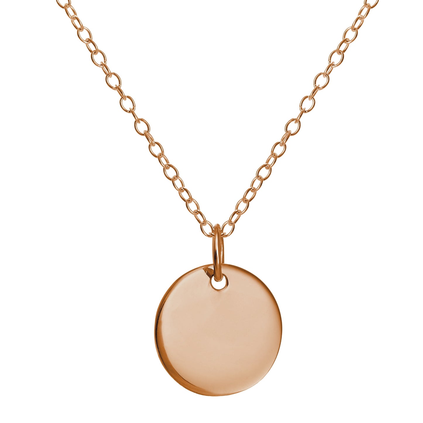 Roségold-beschichtete Halskette aus Sterlingsilber mit runder Gravur