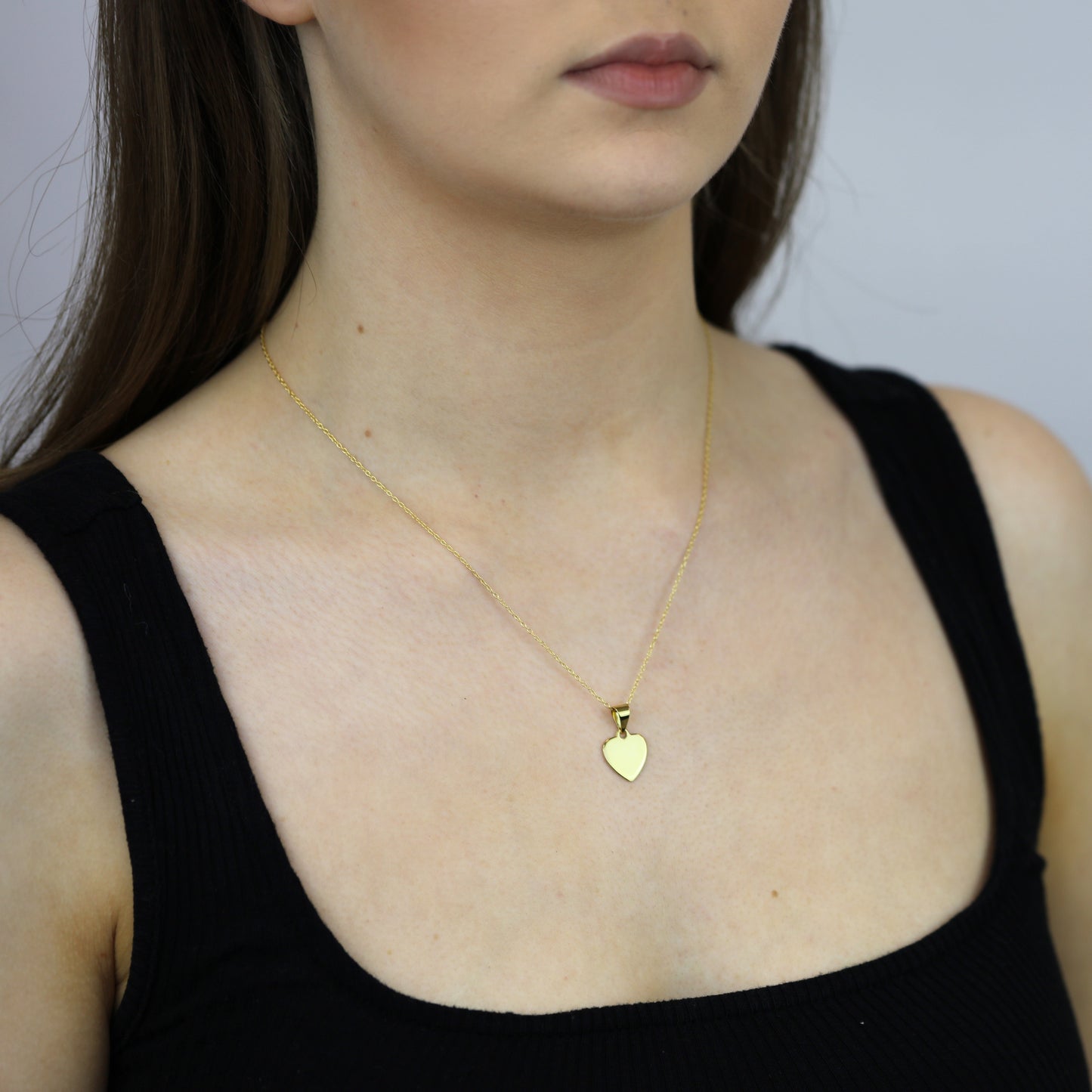 Vergoldete kleine Halskette aus Sterlingsilber mit gravierbarem Herz