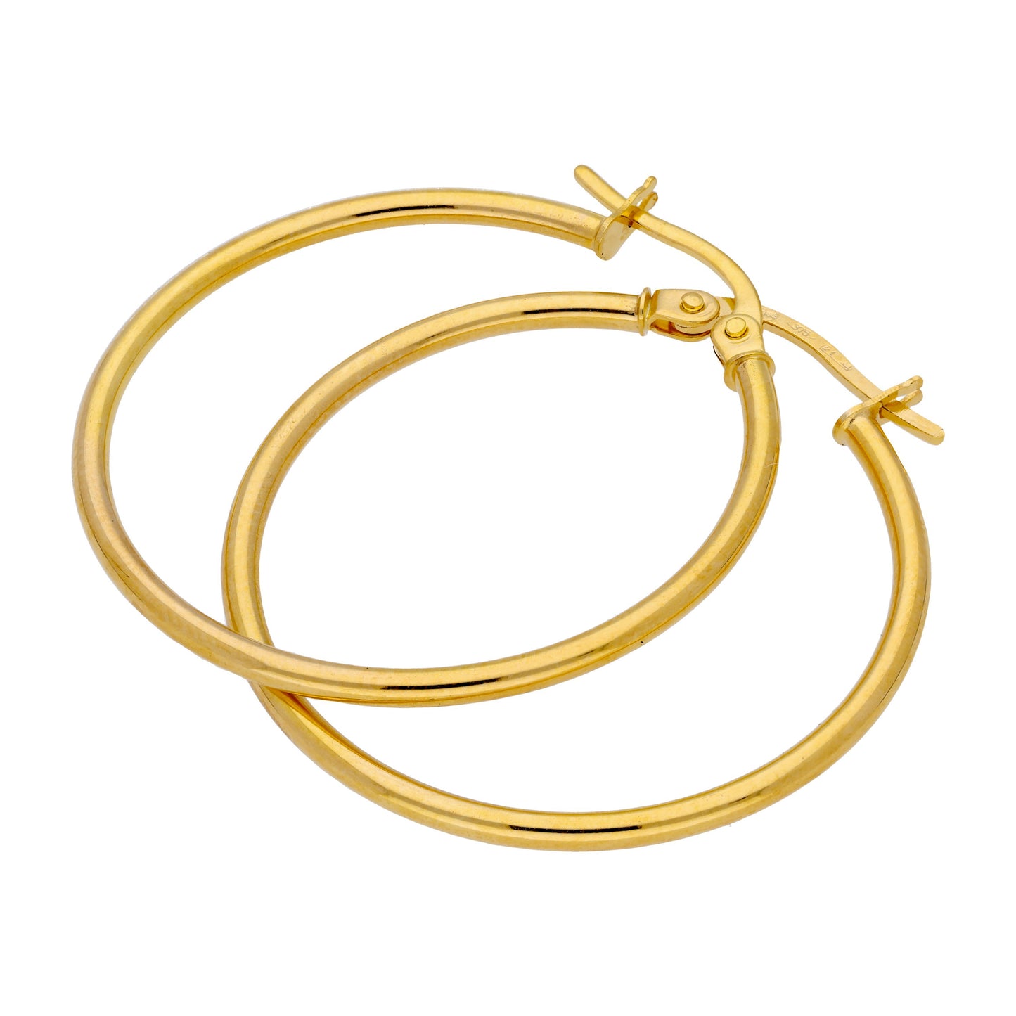 9 Karat Gold Hohl 28mm Klappreolen Ohrringe