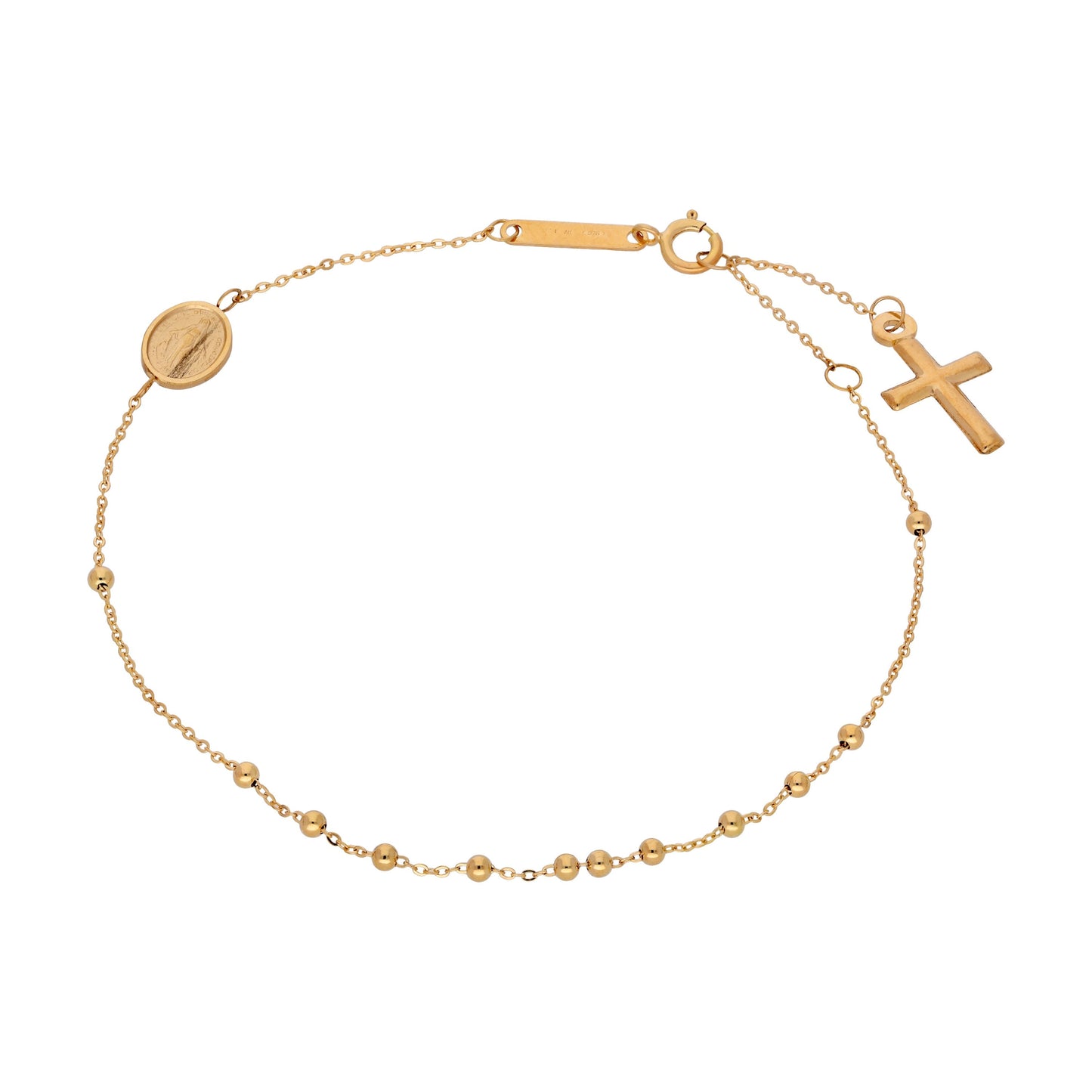 9 Karat Gold Verstellbar Rosenkranz Armband - 18cm