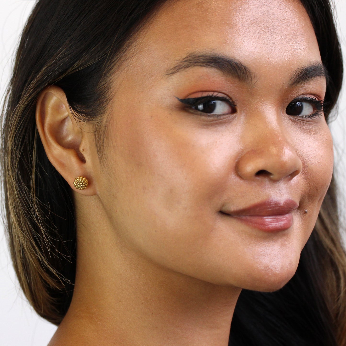 Vergoldete Sterling Silber Perlen 8mm Kugel-Ohrstecker