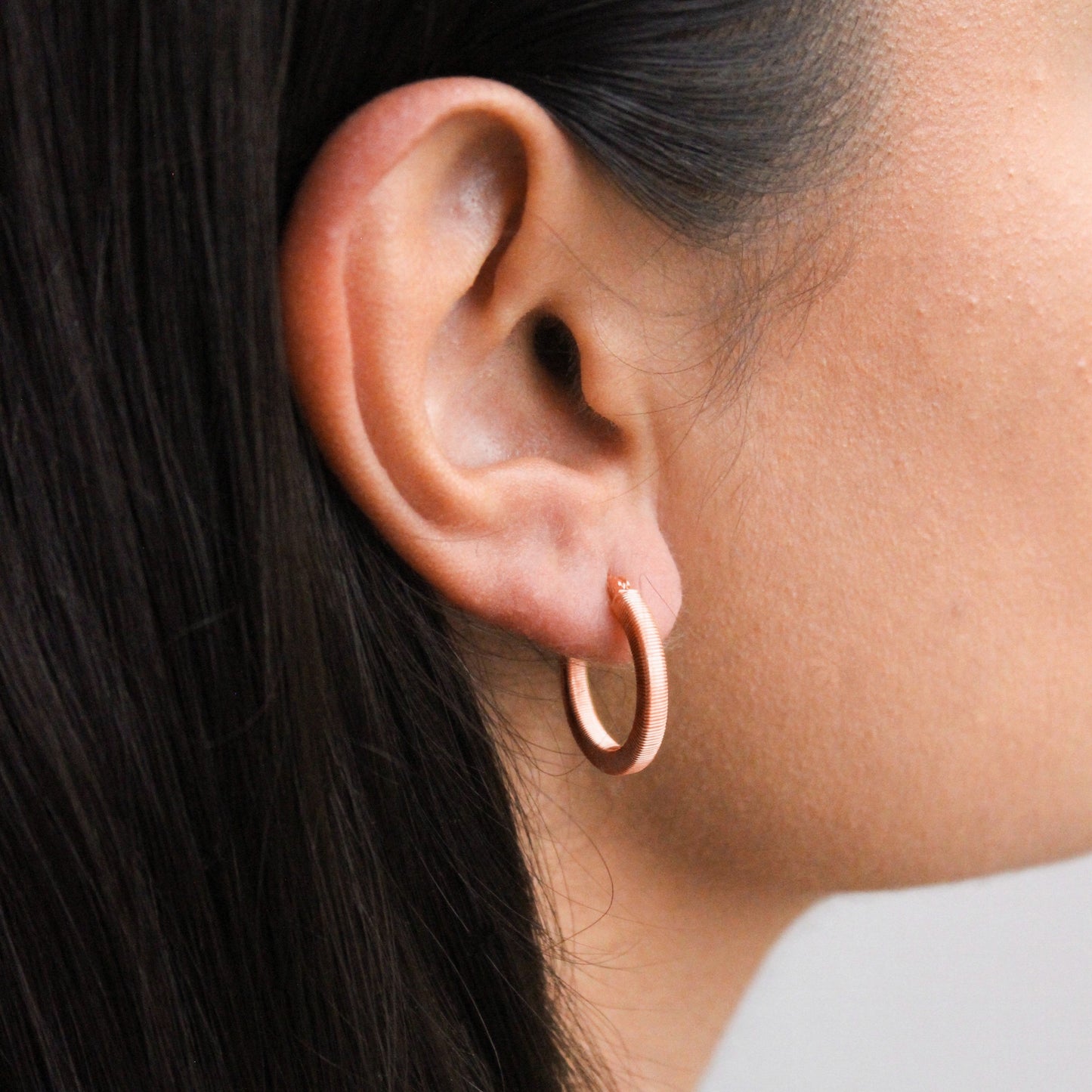 Rose vergoldet Sterling Silber Creole 20mm Hoop-Ohrringe