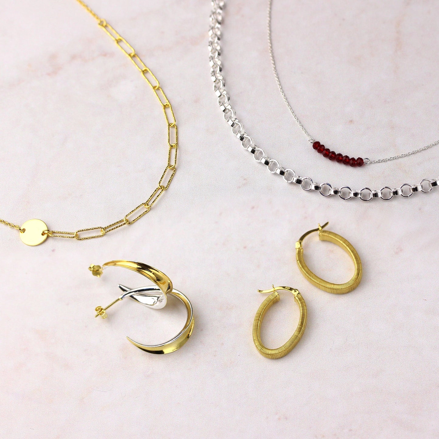 Gold-beschichtete Sterling-Silber-Creolen mit ovalem, klobigem Kreolen-Design