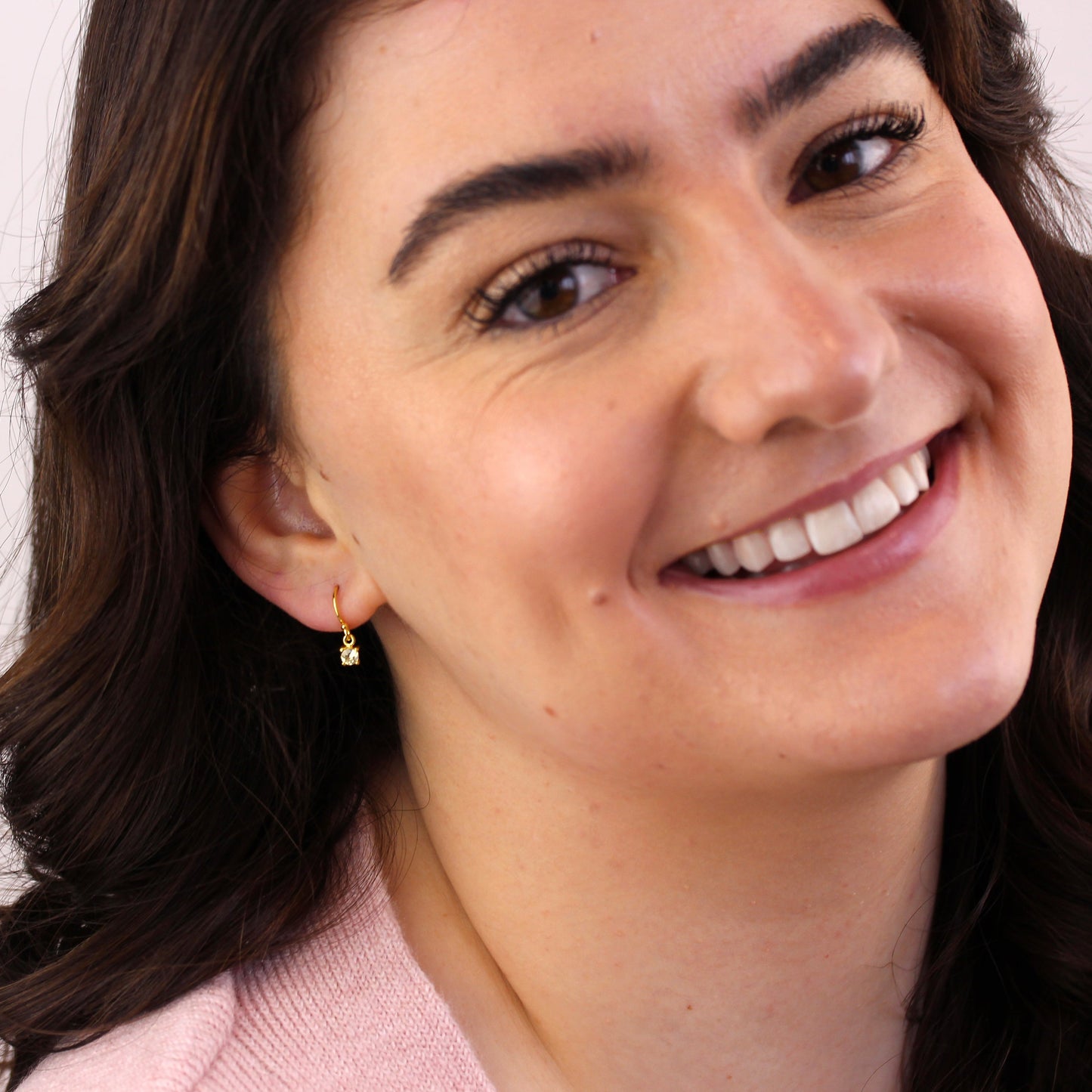 Vergoldet Sterlingsilber Peridot CZ August Ohrhänger