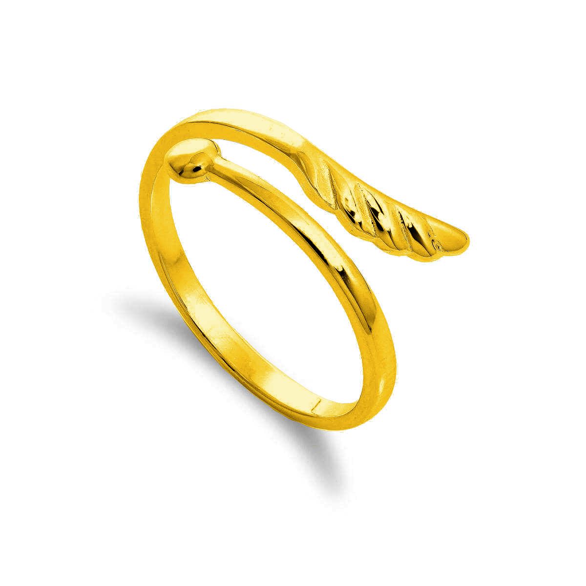 Vergoldeter Midi-Ring aus Sterlingsilber mit Herz und Pfeil, verstellbar