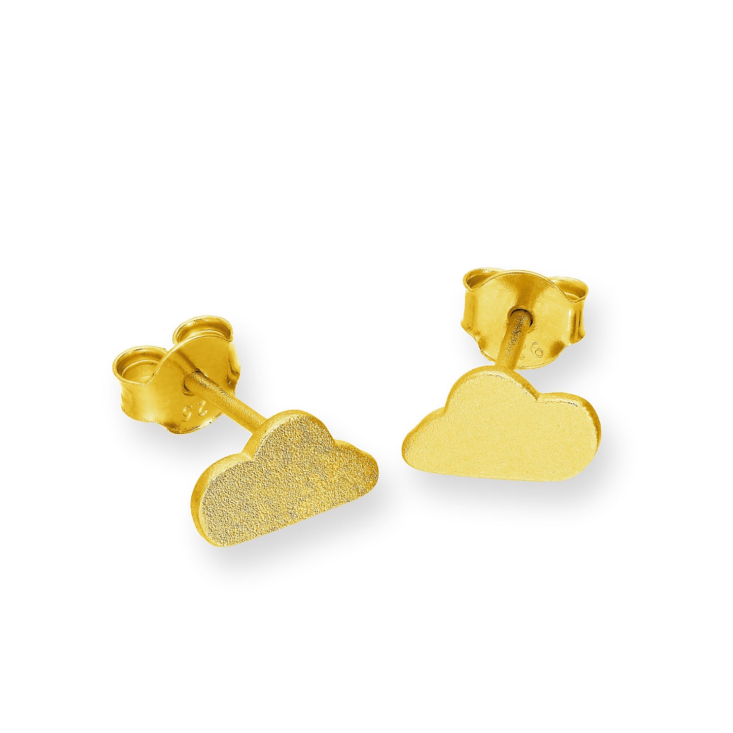 Vergoldet Sterlingsilber Mattiert Wolke Ohrstecker