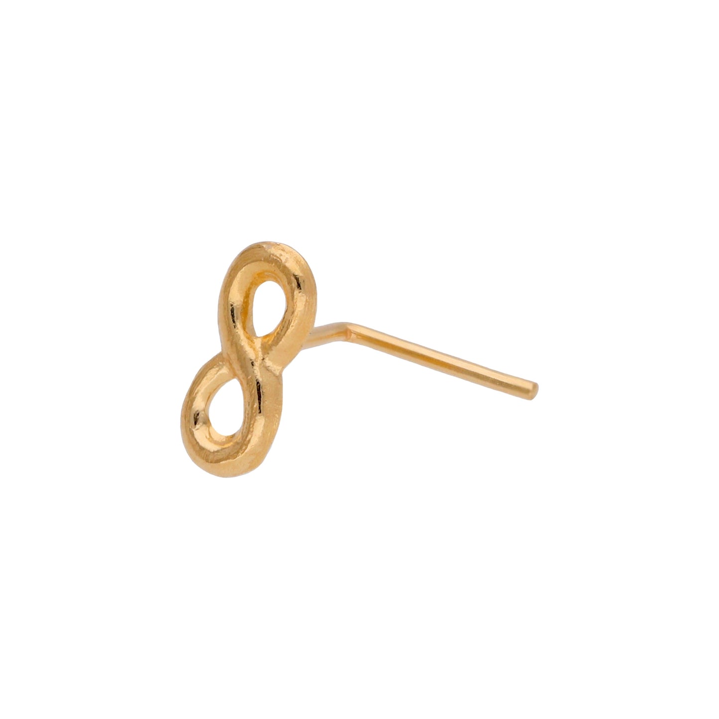 9 Karat Gold Unendlichkeitsschleife L - Förmig 24Ga Nasenstecker