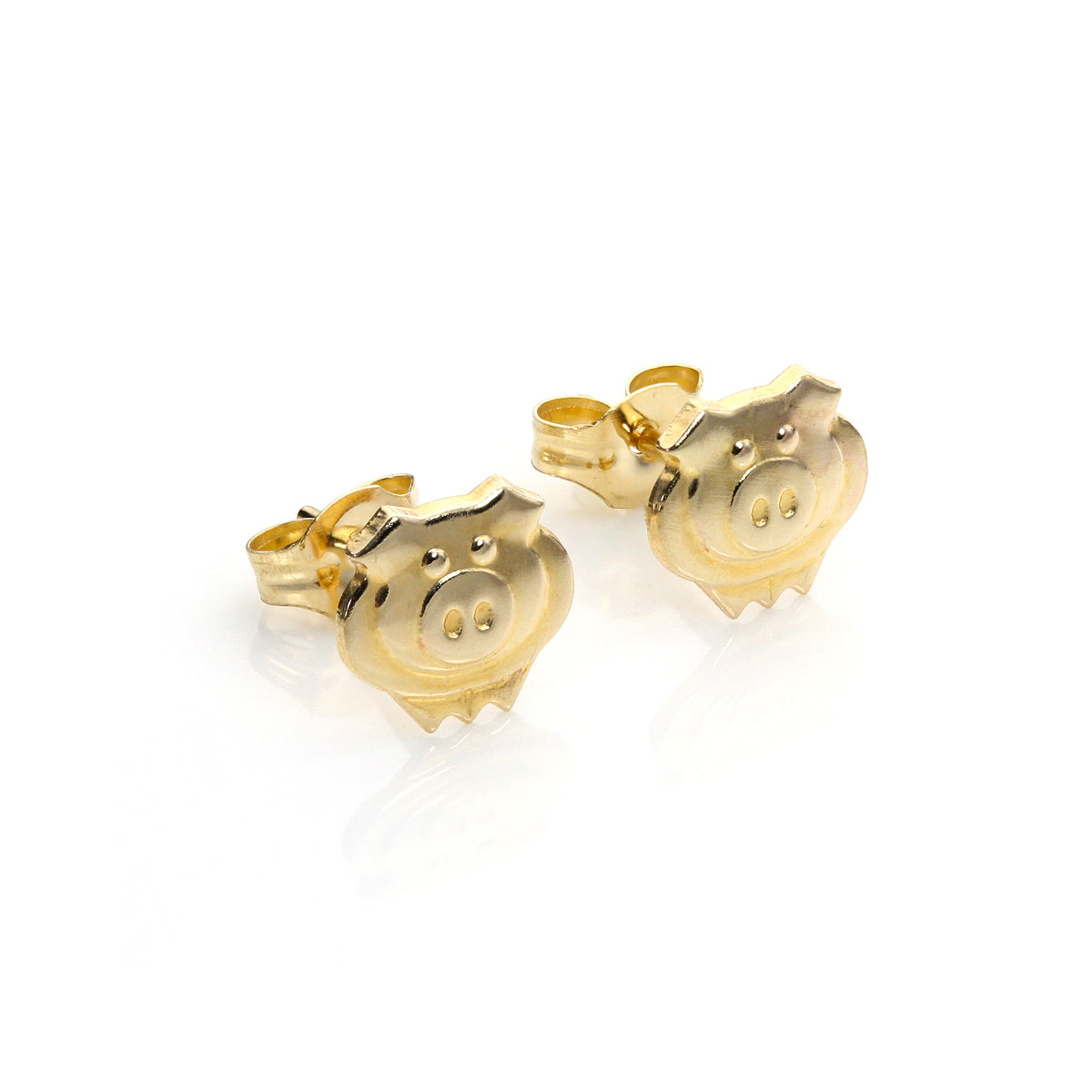 9 Karat Gold Hübsch Schwein Ohrstecker