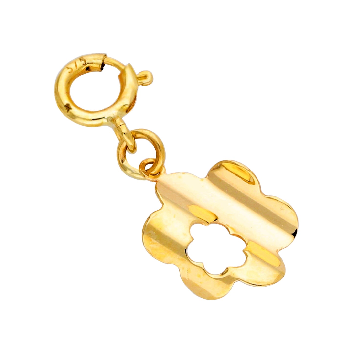 9 Karat Gold Ausgeschnitten Blume Anhänger zum Anklipsen