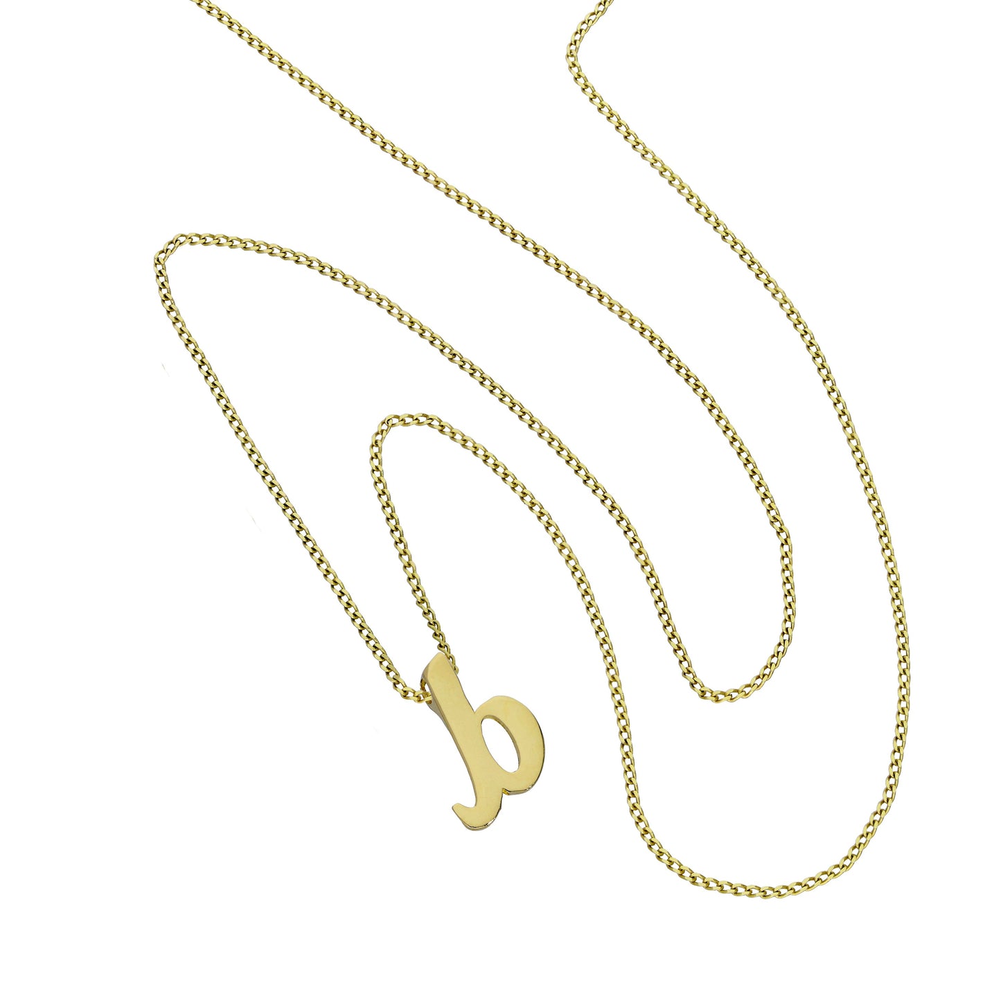 Kleine Halskette mit Anhänger aus 9 Karat Gold in Form des Buchstabens B, 40–50 cm