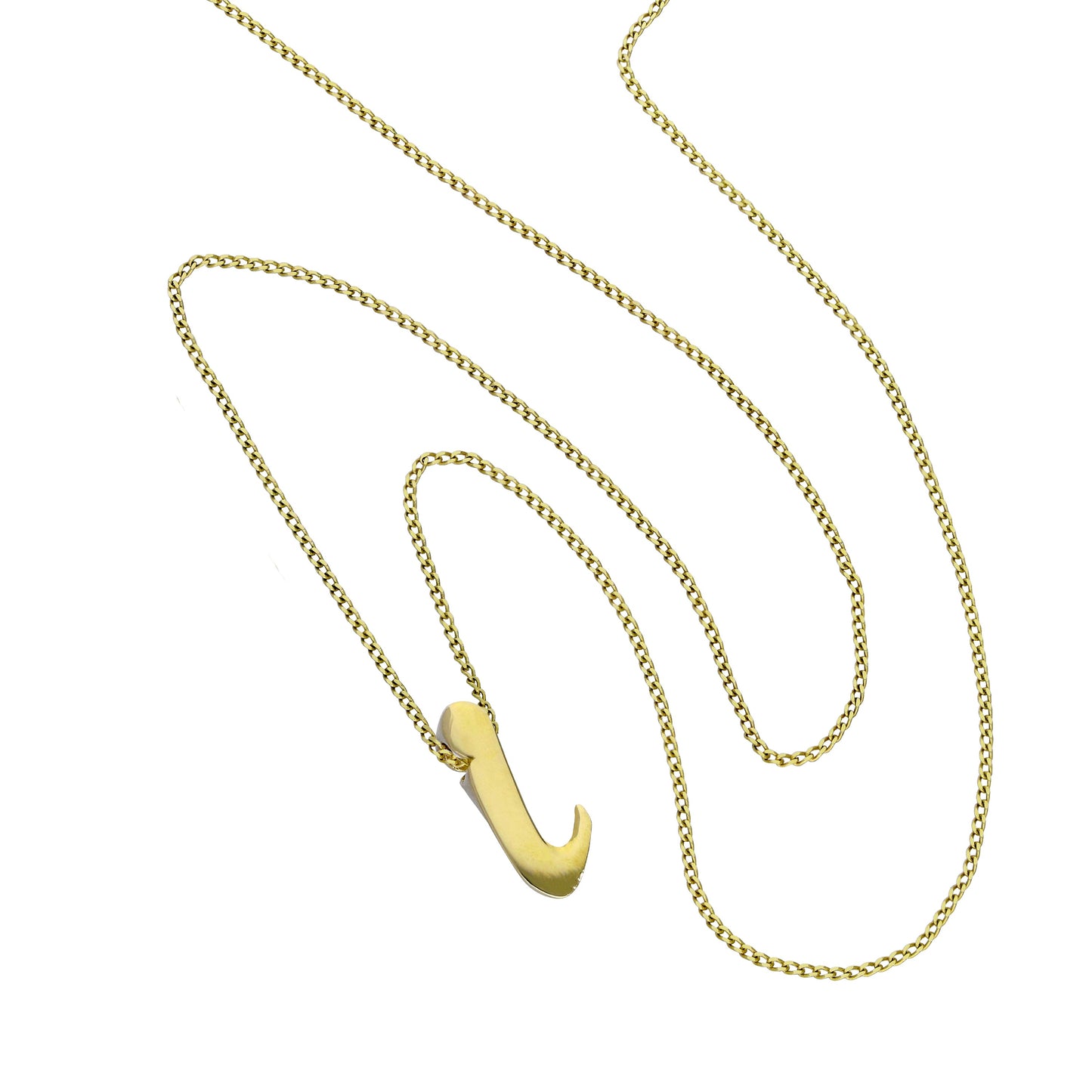 Kleine Halskette mit Anhänger in Form des Buchstabens I aus 9 Karat Gold, 40–50 cm