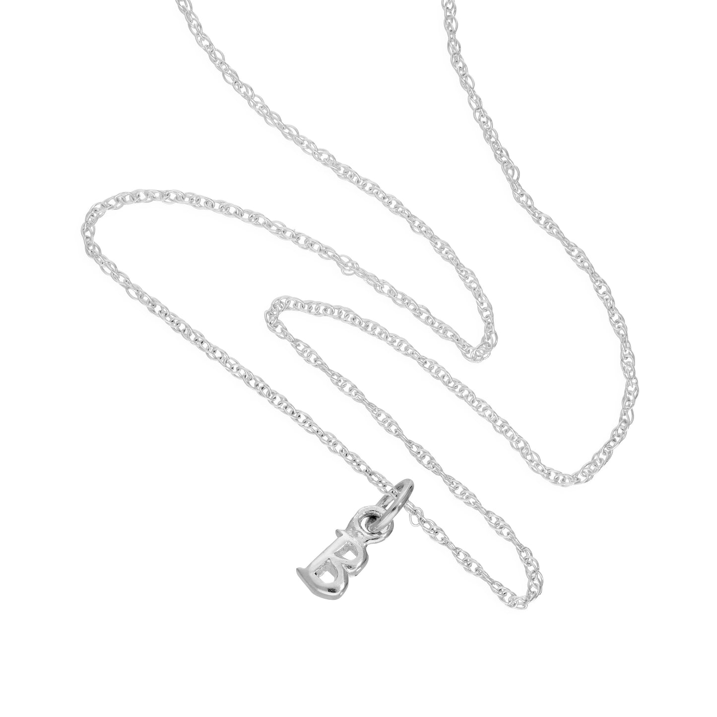 Kleine Halskette aus Sterlingsilber mit Buchstabe B 14–22 Zoll