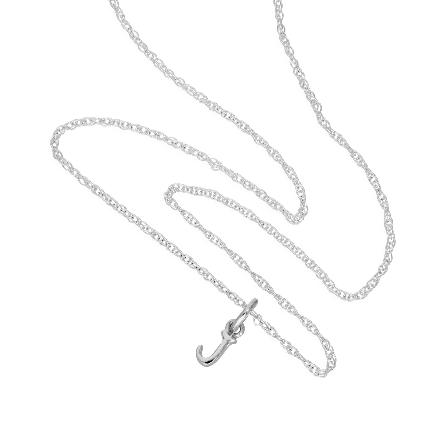 Kleine Halskette mit Anhänger aus Sterlingsilber in Form des Buchstabens J, 14–22 Zoll