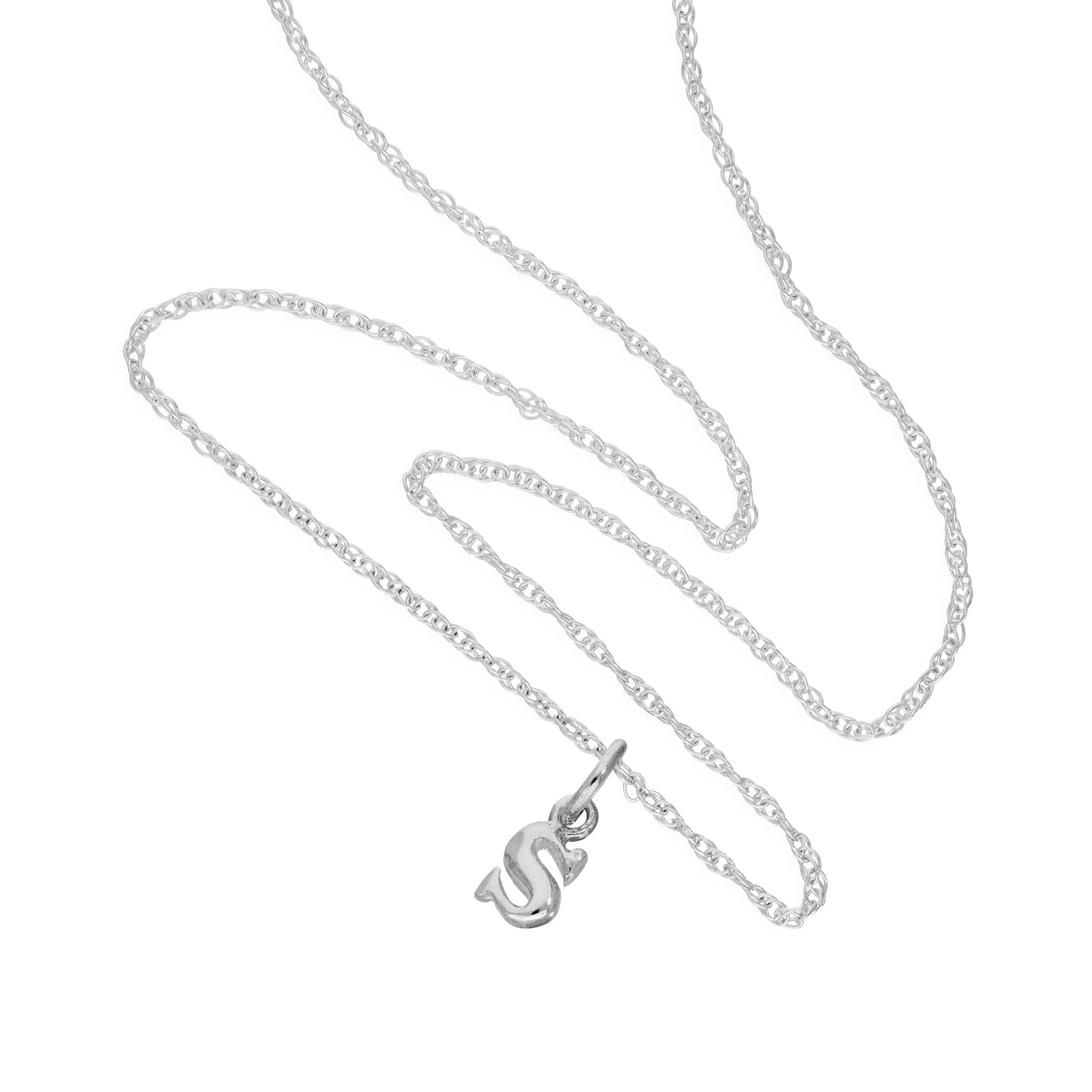 Kleine Halskette mit Anhänger aus Sterlingsilber in Form des Buchstabens S, 14–22 Zoll