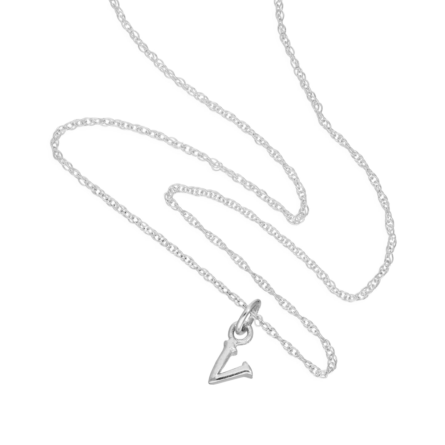 Kleine Halskette mit Anhänger aus Sterlingsilber in Form des Buchstabens V, 14–22 Zoll