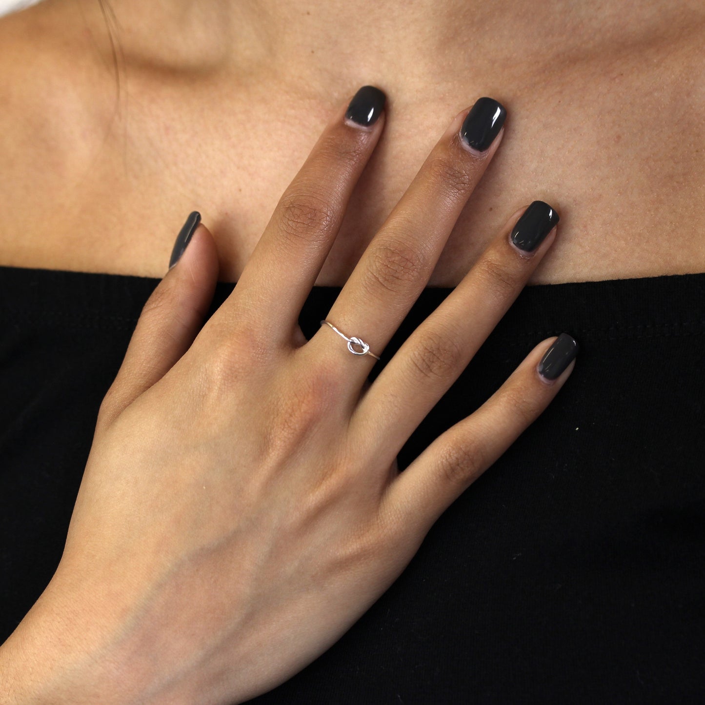 Herz-Knotenring aus Sterlingsilber in den Größen J–V