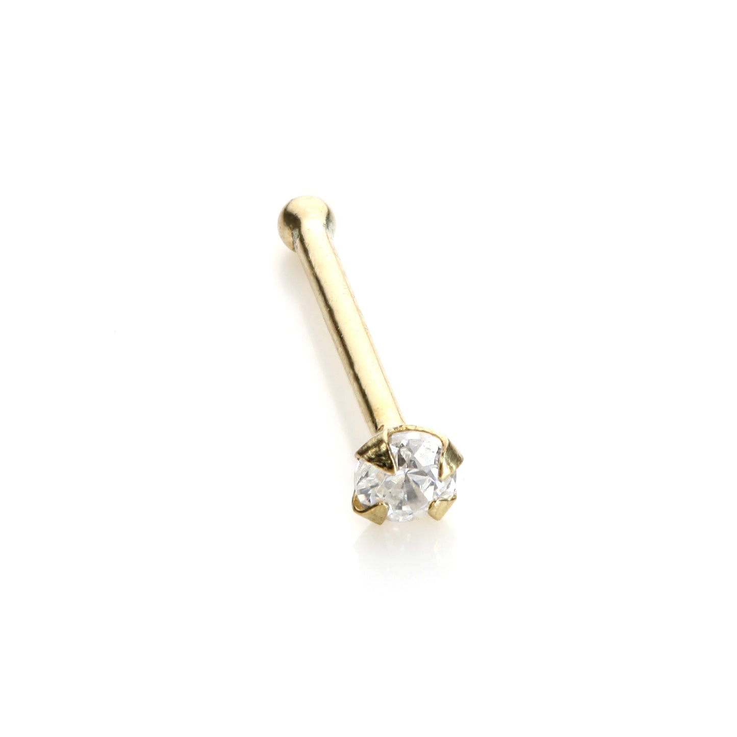 Nasenpiercing aus 9 Karat Gelbgold mit Zirkonia