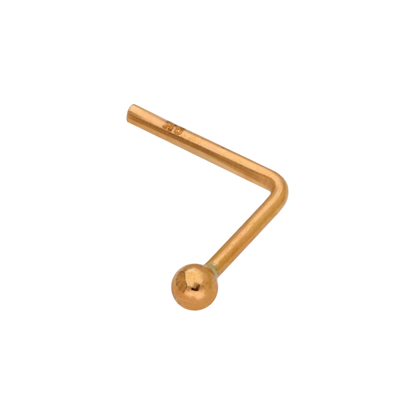 9 Karat Gelbgold, L-förmiger Ohrstecker mit Kugelkopf – 1,5 mm