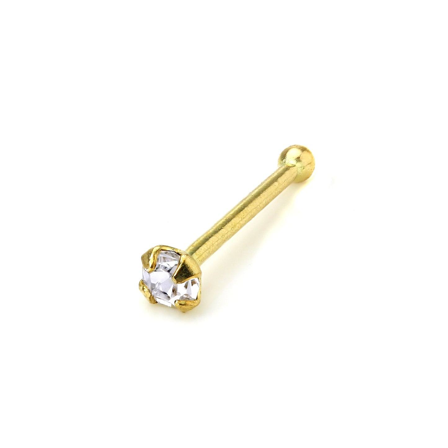 Nasenstecker aus 9 Karat Gold mit 1,5 mm CZ-Kristall in Zackenform