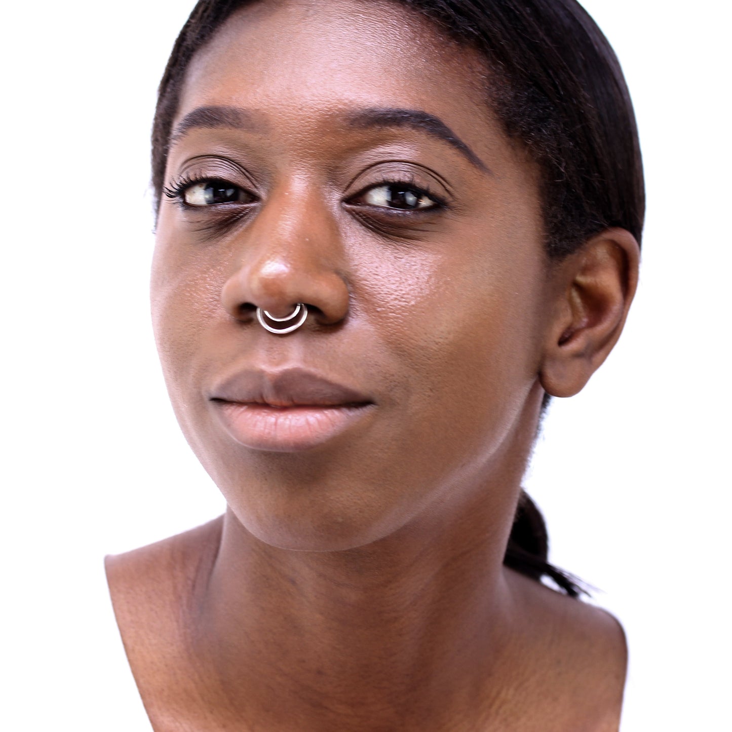 Sterlingsilber Zwillings Hufeisen Schein Septum Ring