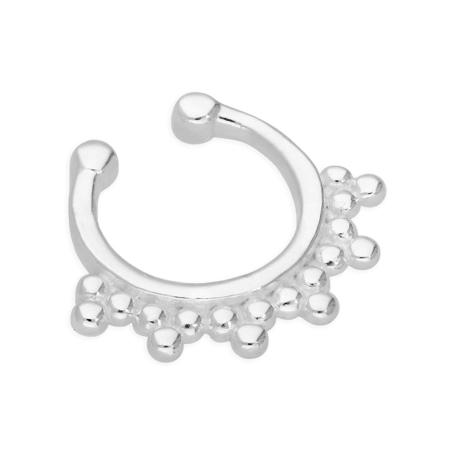 Sterlingsilber Kügelchenbesetzt Schein Septum Ring