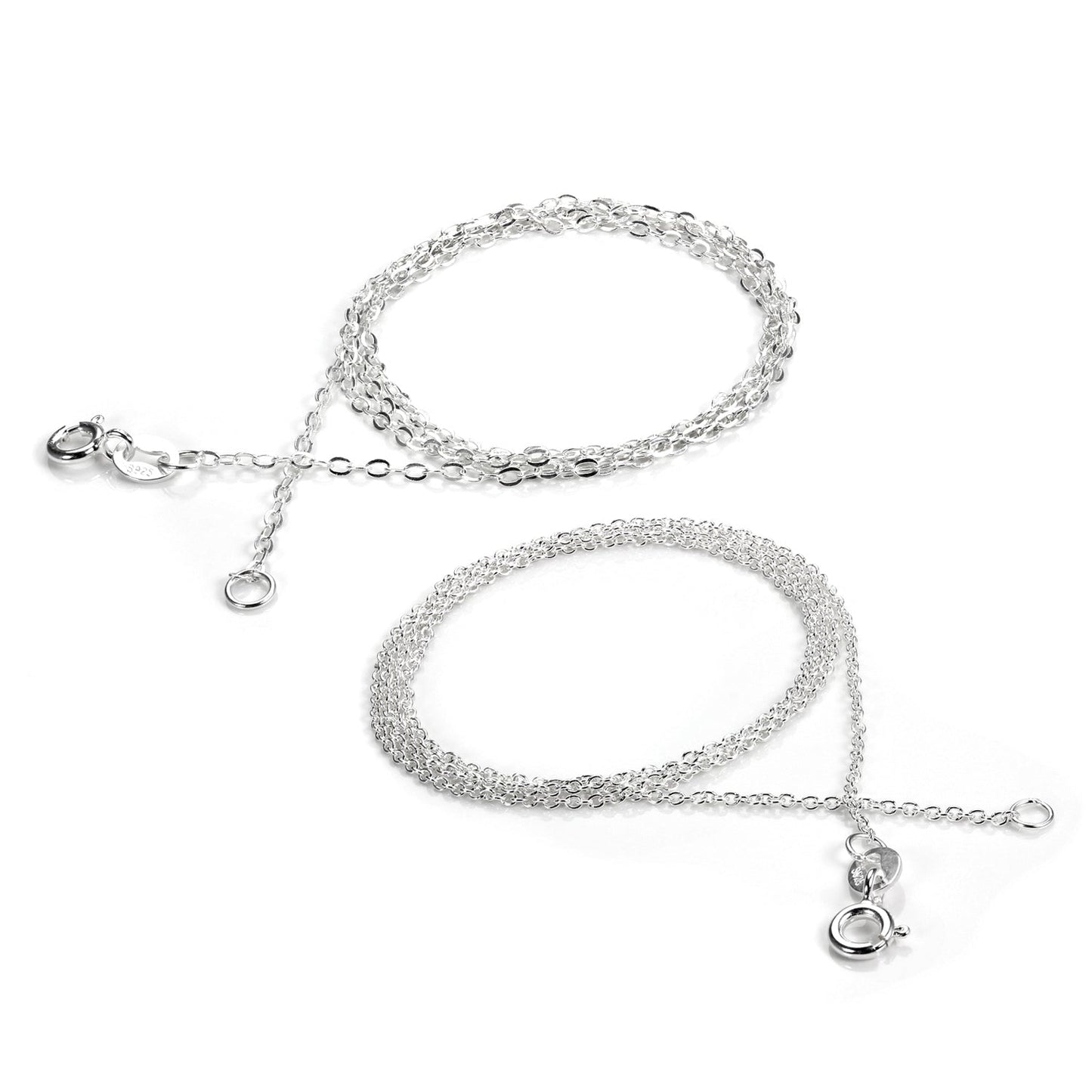Sterlingsilber 45,5cm Strukturierte Kette Satz
