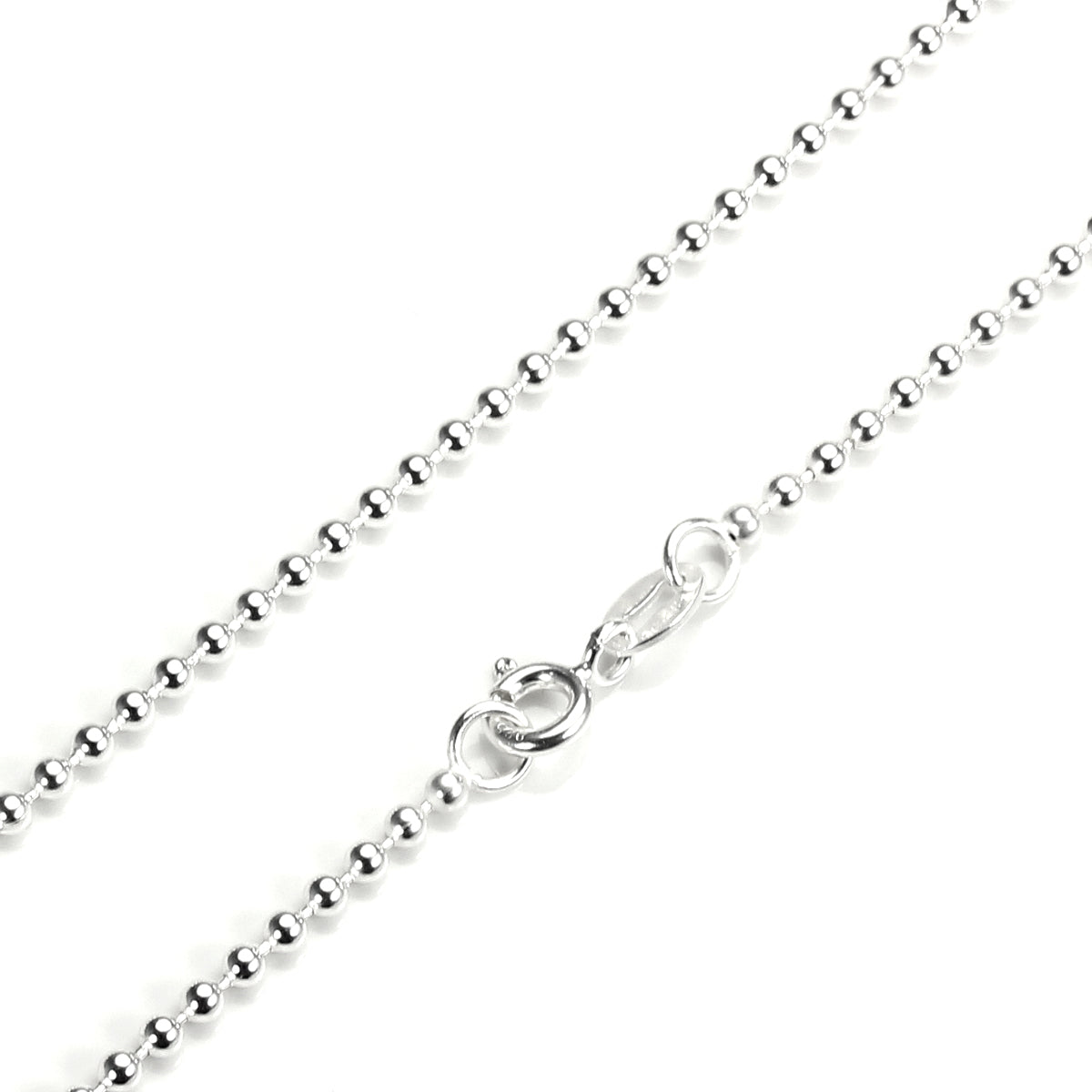 Perlenkette aus Sterlingsilber, 2 mm