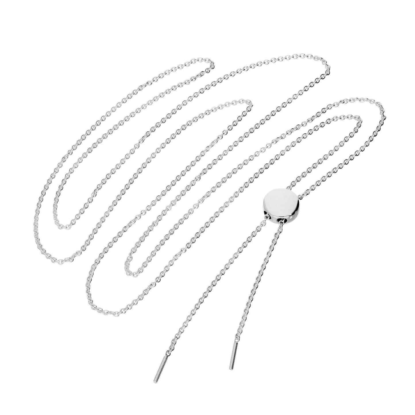 Verstellbare Halskette aus 9 Karat rhodiniertem Weißgold mit einer maximalen Länge von 26 Zoll