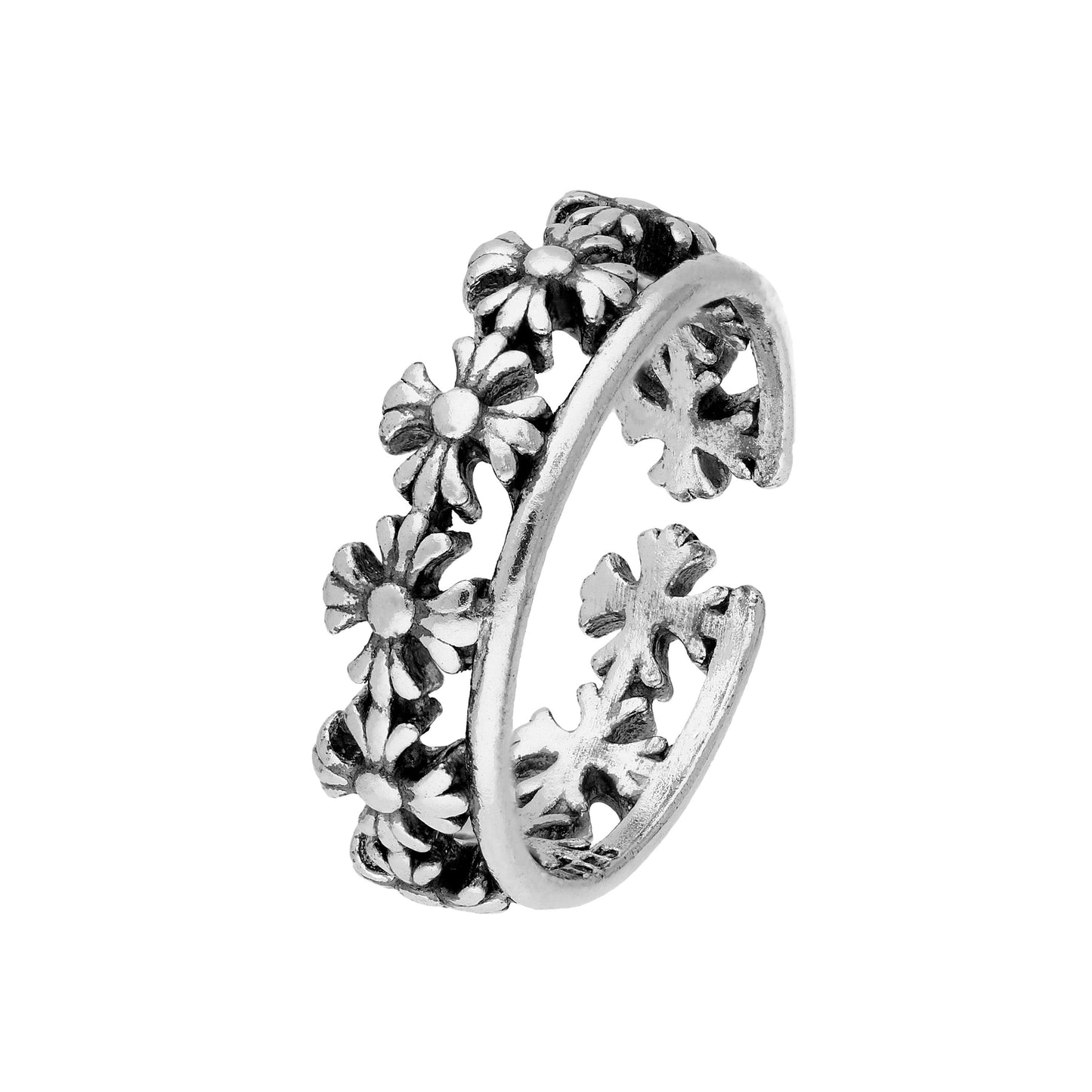 Sterlingsilber Blumen Zehenring