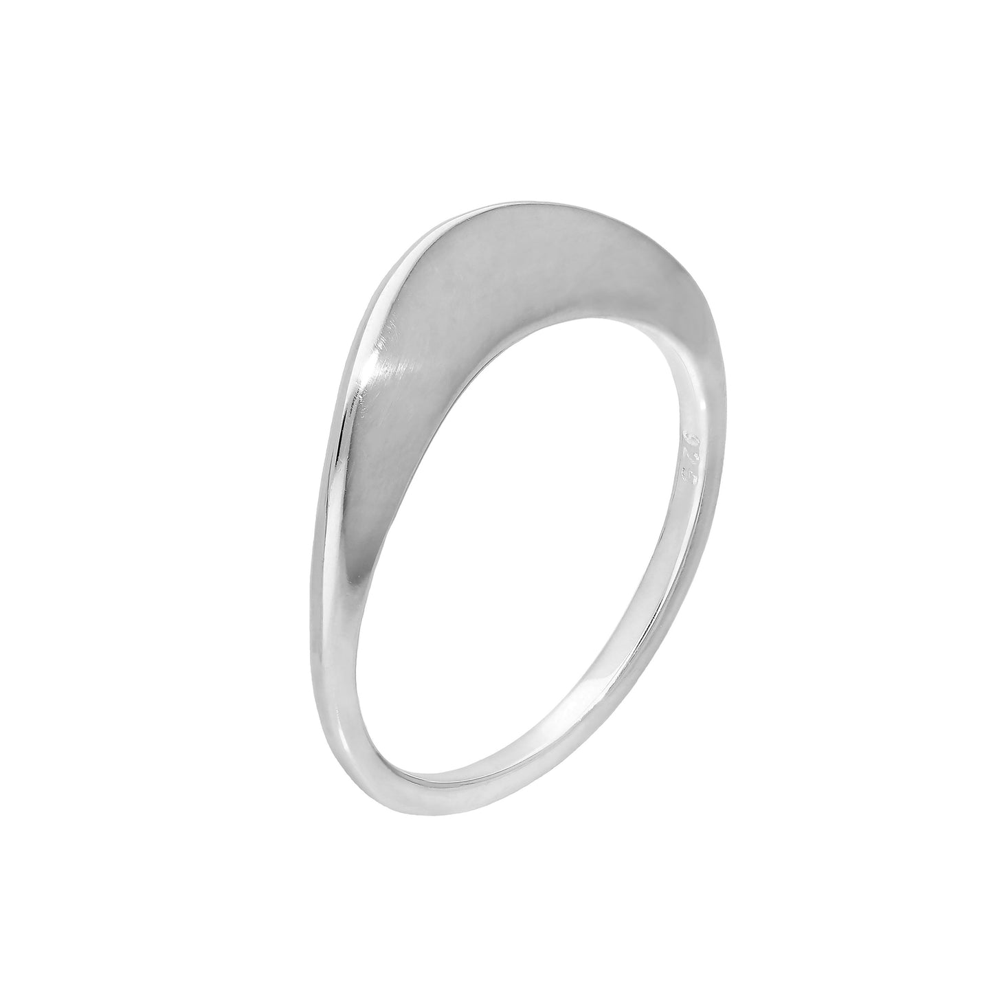 Sterlingsilber Kurven Kante Midi Ring