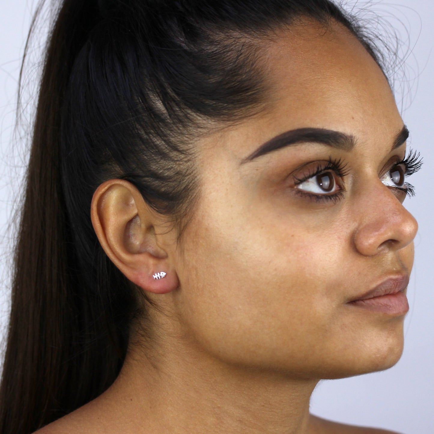 Sterlingsilber Fischgräten Ohrstecker